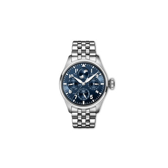 IWC Pilot's Watch Chronograph with black dial, stainless steel case and folding clasp