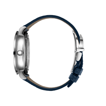 IWC Portofino Automatic Moon Phase with white dial, stainless steel case and blue calfskin strap