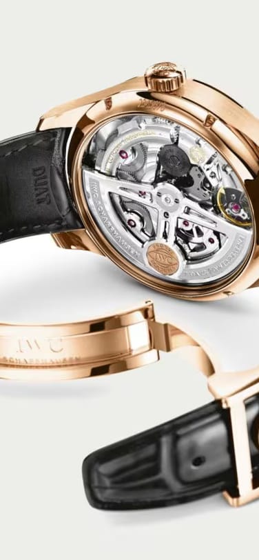 IWc 503504 portugieser annual calendar watch displaying movement case