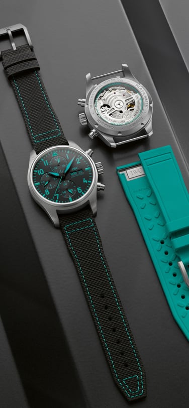 IWC titanium watches with green dial