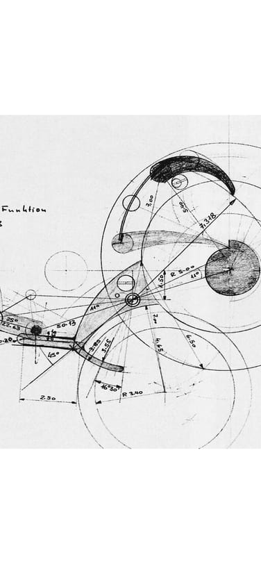 Original sketch of Kurt Klaus’ perpetual calendar system.