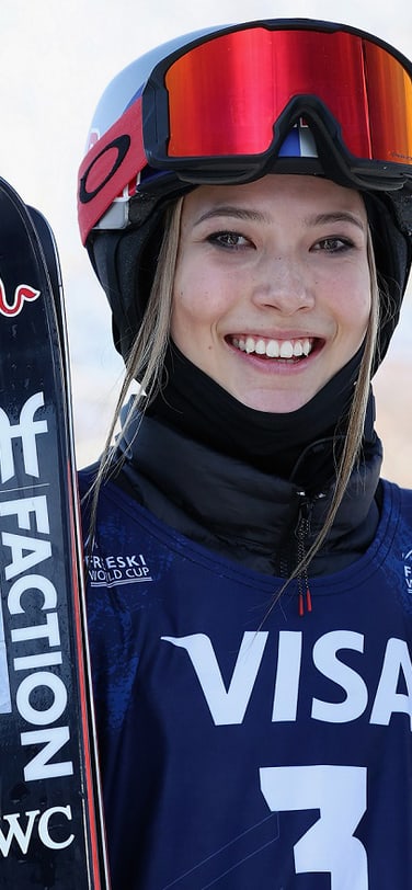 IWC brand ambassador Eileen Gu at the Women's Freeski Big Air World Cup finals 2021 in Steamboat, CO (photo by Getty Images)