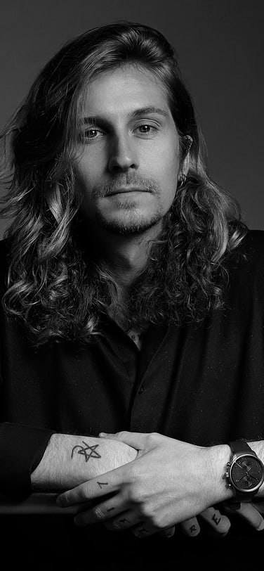Portrait of Italian contemporary artist Andrea Crespi, collaborator on IWC Schaffhausen's "Engineering the Invisible" installation