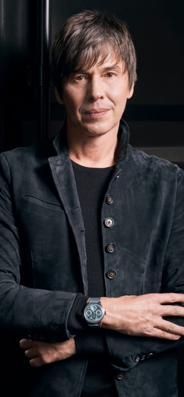 Brian Cox wearing the Portugieser Perpetual Calendar Ref. IW503703 with Horizon blue dial