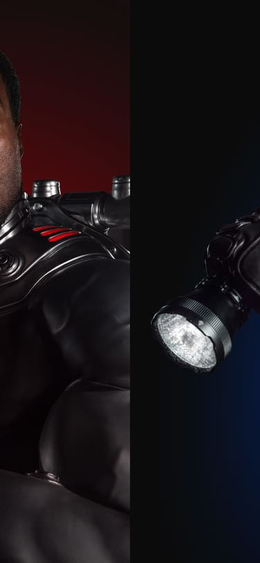Yahya Abdul-Mateen II (left) and Randall Park (right) wearing IWC Aquatimer prop watches in James Wan’s “Aquaman and the Lost Kingdom”