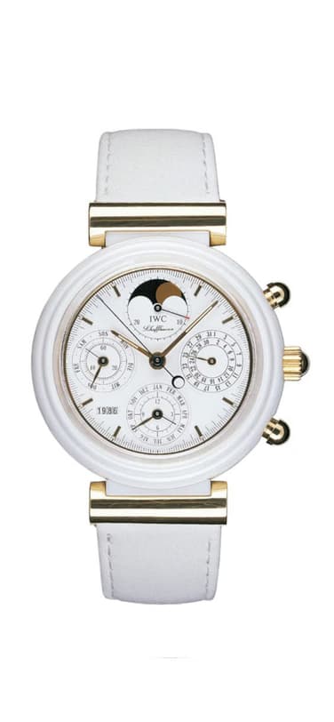 White watch with a white dial