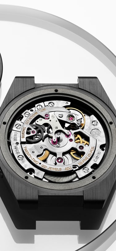Watch mechanism of IWC Ingenieur Automatic 42 on white surface