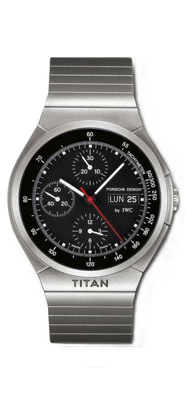 IWC Porsche Design Titanchronograph watch with a black dial