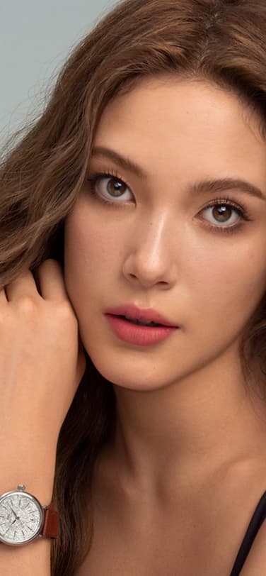 Eileen Gu wearing the Portofino Automatic 34 Edition “IWC X COMME MOI” (Ref. IW357410) available exclusively in China