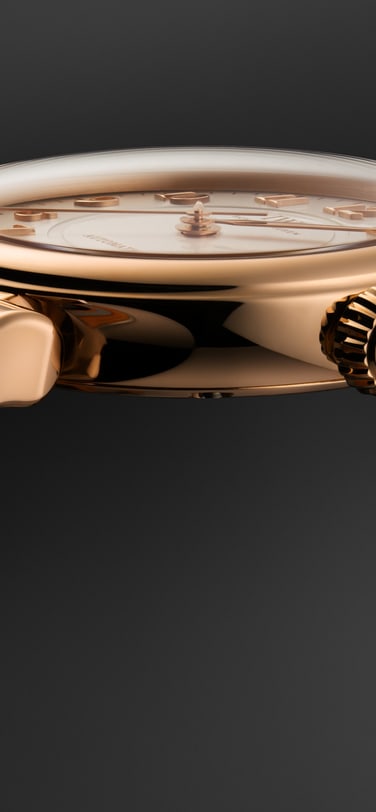 A side image of Da Vinci Automatic Moon Phase 36 watch with leather strap.