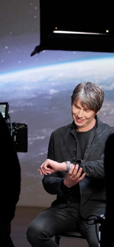 Brian Cox during an interview at IWC Schaffhausen