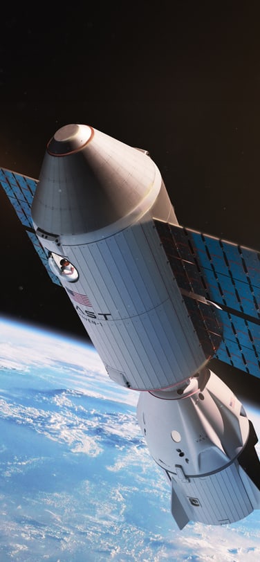 VAST Hero 1 space satellite seen from space with Earth in distance