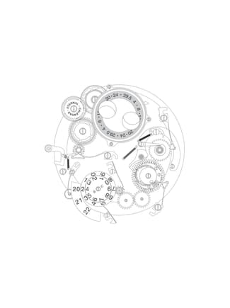 Illustration of the Eternal Calendar complication