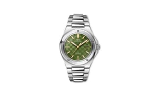 IWC Ingenieur Automatic 40 with green dial, stainless steel case and bracelet.