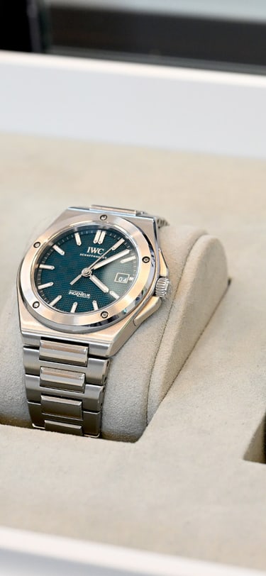 The Ingenieur Automatic 40 with dials in black (Ref. IW328901), aqua (IW328903) and silver IW328902)