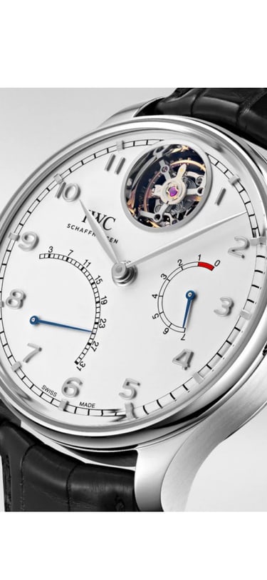 Platinum watch with a white dial