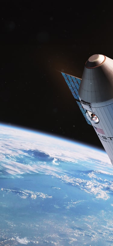 The Haven-1 spacecraft or space station with a view of Earth’s surface in the background.