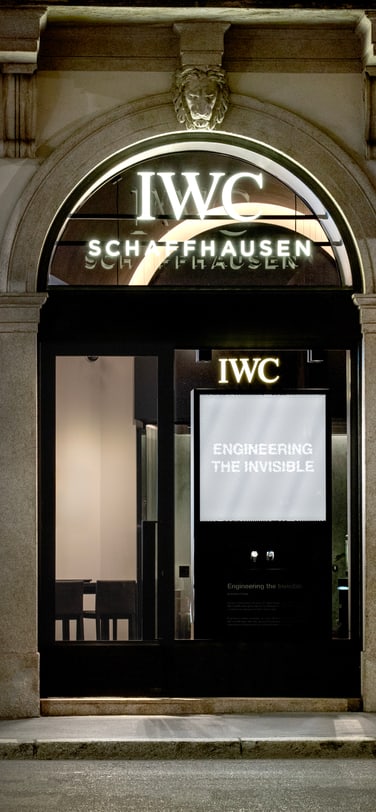 IWC Schaffhausen "Engineering the Invisible" installation at the Via Montenapoleone boutique during Milan Design Week 2026