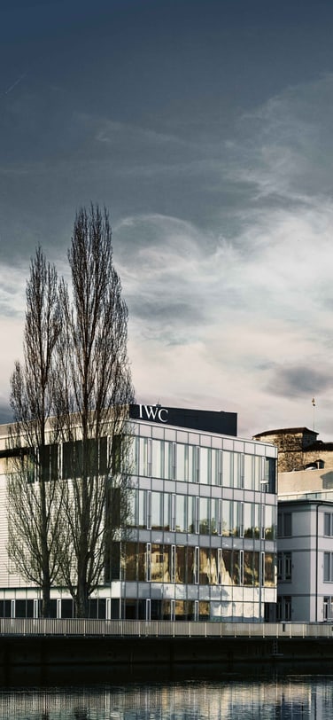 IWC company building next ro Rhine river photographed from outside