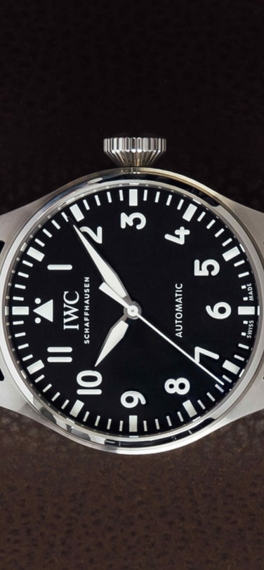 The Big Pilot’s Watch 43 (Ref. IW329301) sporting the MiraTex™ strap in brown