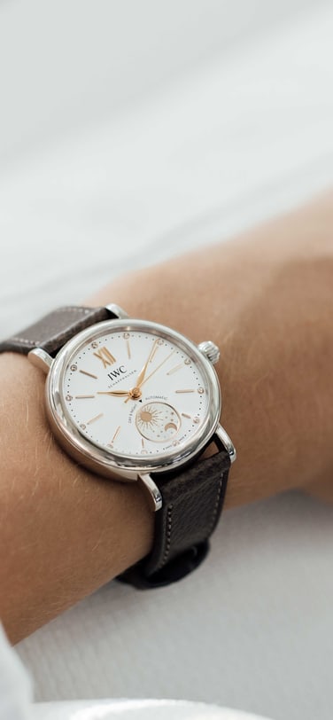 Portofino Chronograph 39 IW391502 with calfskin strap in beige