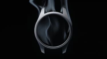 Black face of the dial with smoke coming out of it