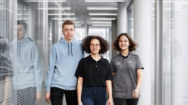 Three apprentices at IWC Schaffhausen