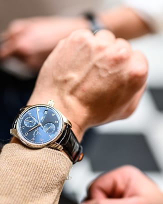 IWC Portugieser watch with blue dial