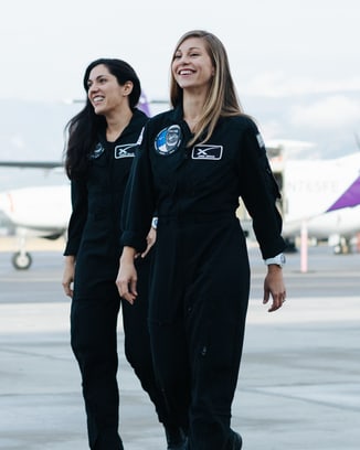 Crew members Sarah Gillis and Anna Menon