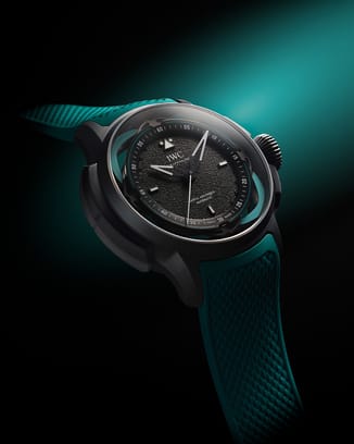 Big Pilot’s Watch with shock absorber spring crafted from bulk metallic glass
