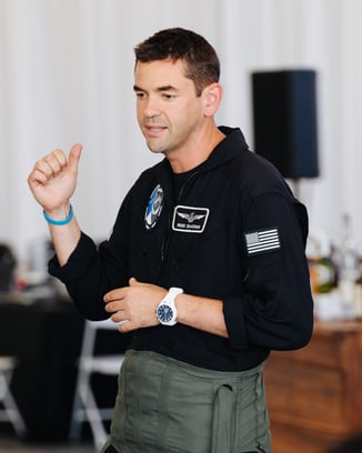 Jared Isaacman, entrepreneur and Inspiration4 mission commander, during the flight briefing