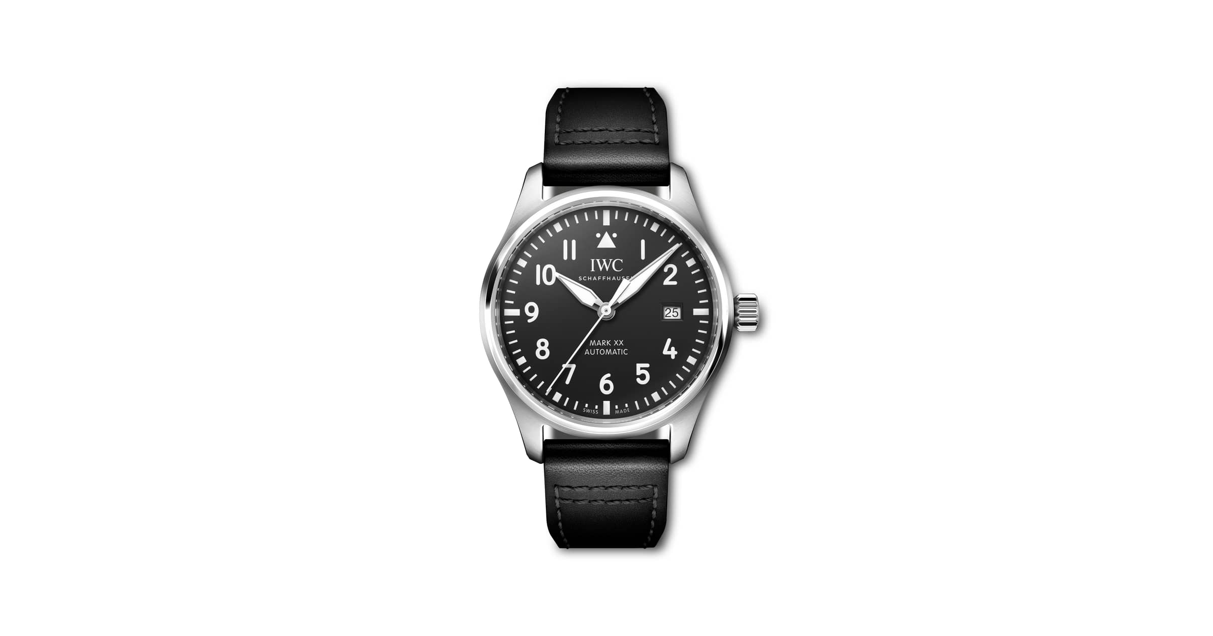 上位グレード&美品★IWC純正アリゲーターベル卜 黒 20mm-18mmブラック パイロット・ウォッチ・マーク XX - IW328201 - ステンレススティール