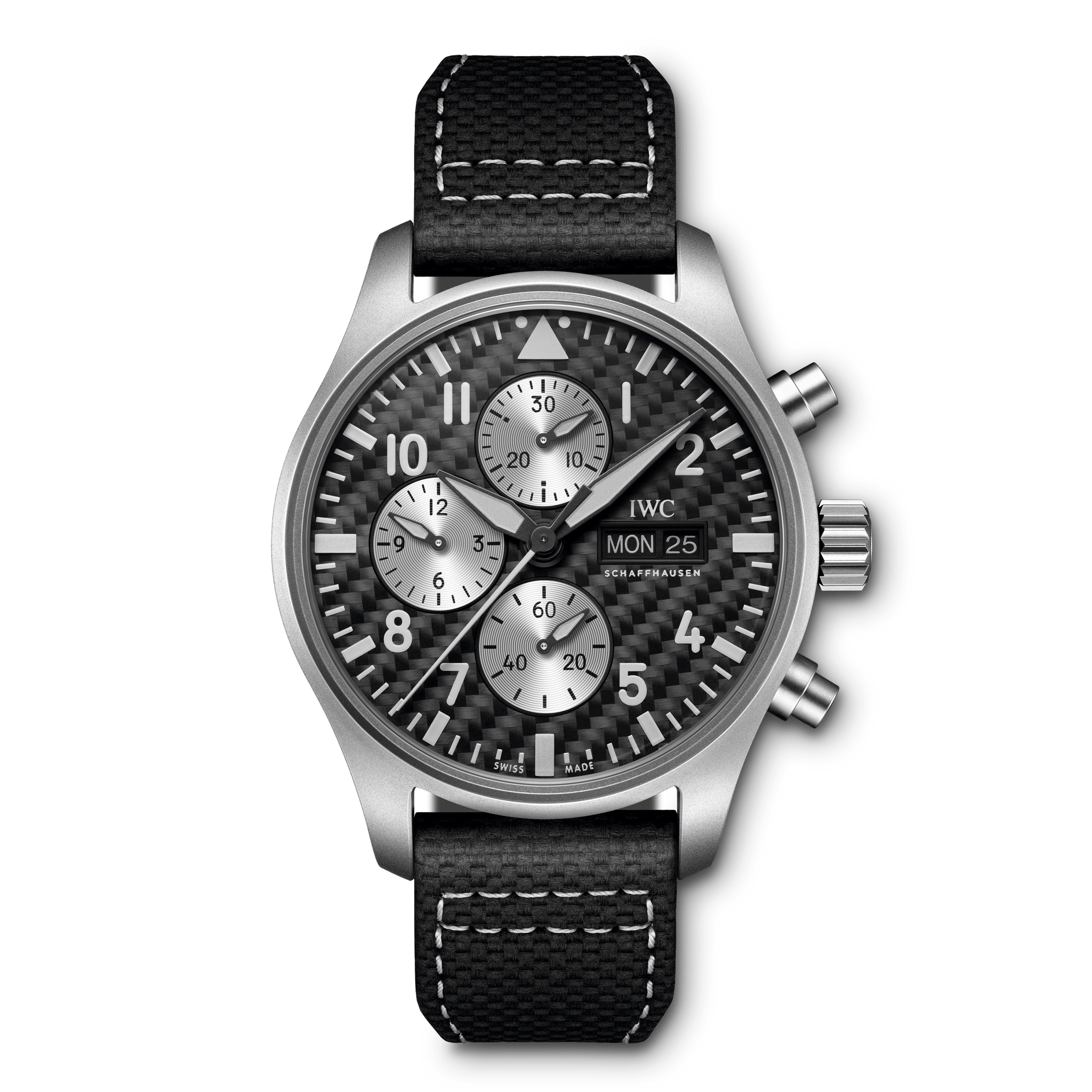 IWC Pilot's Watch Chronograph Edition "AMG" Titanium 43mm Black Dial Leather Strap IW377903 IWC Pilot's Watch Chronograph ... 43mm Black Dial Leather Strap IW377903