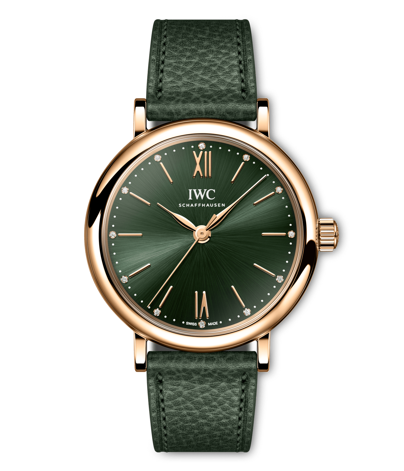 IWC レディース時計 IWC】レディースウォッチ18Kゴールドケースに鮮やかなグリーン文字盤は